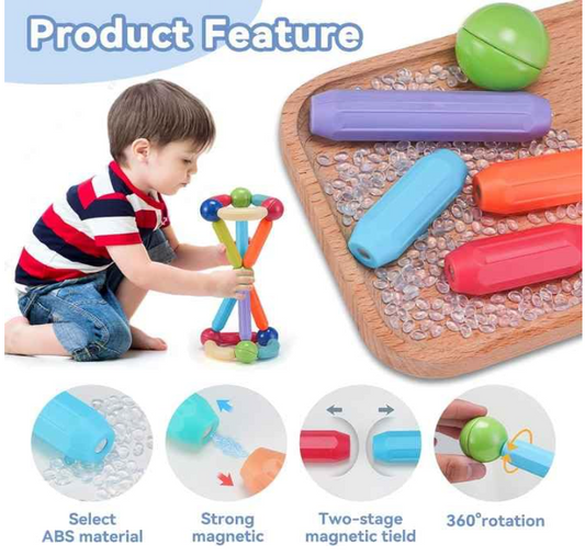 Magnetic Sticks Building Blocks for Kids –Puzzle Games for Kids, Stem Toys for Children, Building & Construction Toys, Educational & Learning Toy for 3+ Year Old Kids Boys, Girls (25 Pcs)