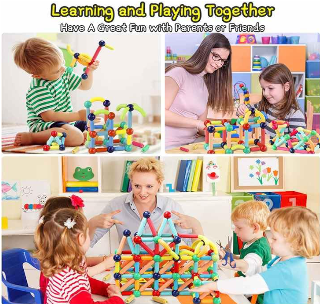 Magnetic Sticks Building Blocks for Kids –Puzzle Games for Kids, Stem Toys for Children, Building & Construction Toys, Educational & Learning Toy for 3+ Year Old Kids Boys, Girls (25 Pcs)