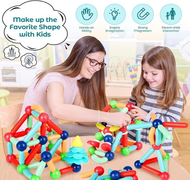 Magnetic Sticks Building Blocks for Kids –Puzzle Games for Kids, Stem Toys for Children, Building & Construction Toys, Educational & Learning Toy for 3+ Year Old Kids Boys, Girls (25 Pcs)